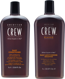 American Crew Daily Moisturizing Shampoo + Daily Conditioner 1000ml