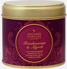 Shearer Candles Large Tin Frankincense & Myrrh 40h