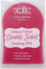 Cocoa Brown Deluxe Double-Sided Pink Velvet Tanning Mitt