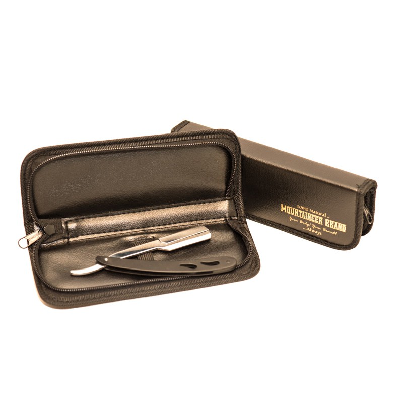 Mountaineer Brand Black  Steel Shavette with Case Mountaineer Brand Black  Steel Shavette with Case