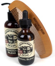 Mountaineer Brand Original Blend Beard Oil & Beard Wash Duo with Comb