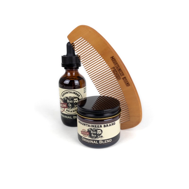 Mountaineer Brand Original Blend Beard Oil & Balm Duo with Comb
