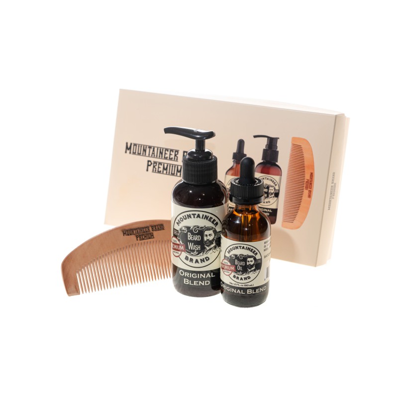 Mountaineer Brand Original Blend Beard Oil & Beard Wash Duo with Comb Mountaineer Brand Original Blend Beard Oil & Beard Wash Duo with Comb