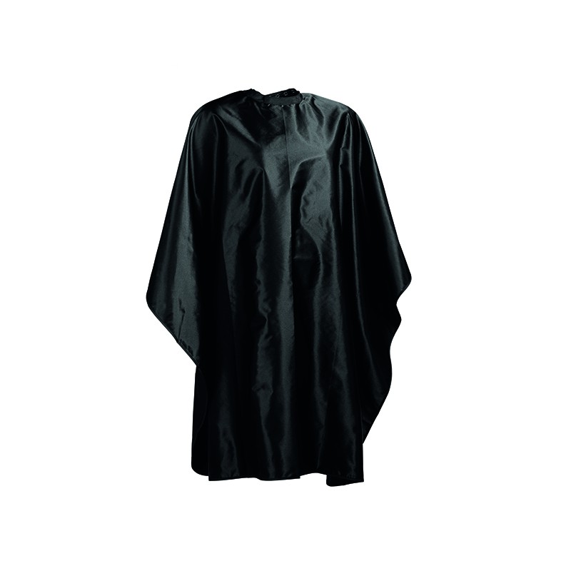 Wako Satin cape, with buttons, black 