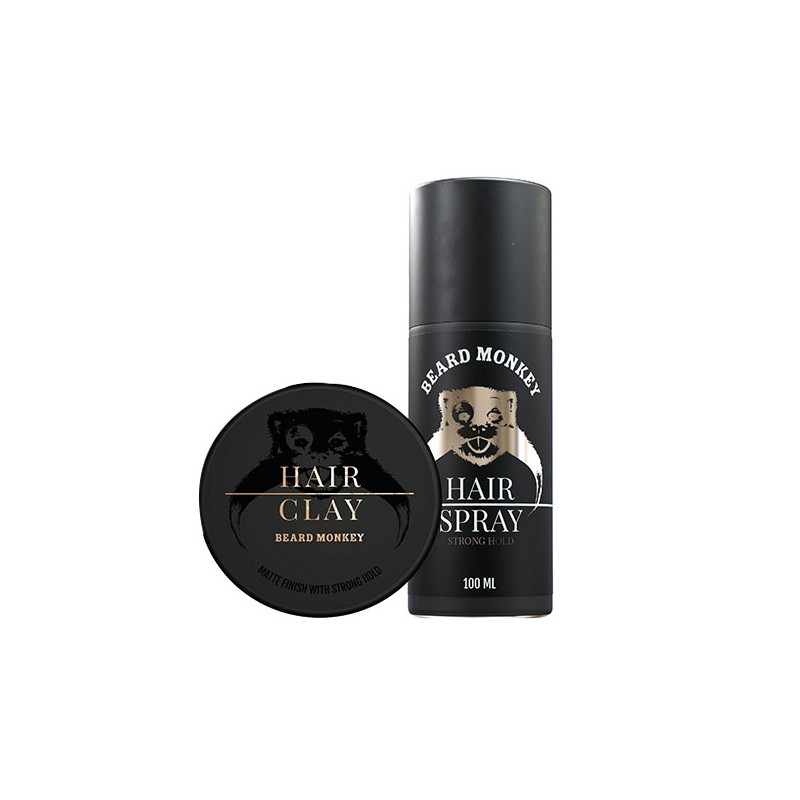 Beard Monkey Hair Kit - Clay & Hairspray 100ml