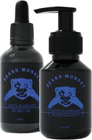 Beard Monkey Kit Oil 50ml & shampoo 100ml(Minty / Raspberry)