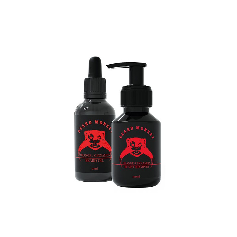 Beard Monkey Kit Oil 50ml & shampoo 100ml(Orange / Cinnamon) Beard Monkey Kit Oil 50ml & shampoo 100ml(Orange / Cinnamon)