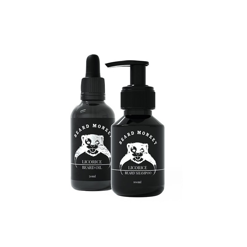 Beard Monkey Kit Oil 50ml & shampoo 100ml(Licorice) Beard Monkey Kit Oil 50ml & shampoo 100ml(Licorice)
