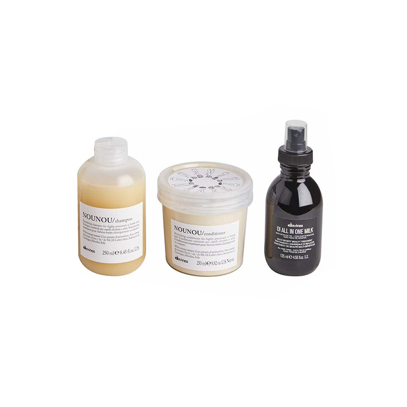 Davines NOUNOU Schampo 250ml + Conditioner 250ml + Oi All In One Milk 135ml