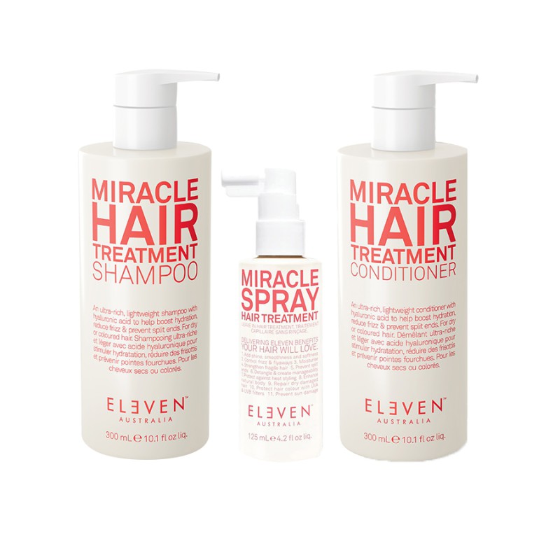 Eleven Australia Miracle Trio - Shampoo + Conditioner + Miracle Spray Hair Treatment