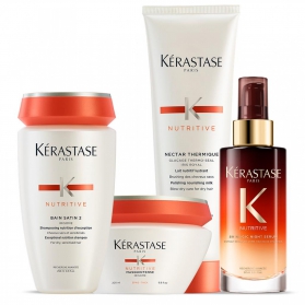 Kérastase Nutritive Bain Satin 250ml + Masque Intense 200ml + Nectar Termique 150ml + 8H Magic Night Serum 90ml (2)