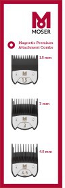 Moser Magnetic Premium Attachment Combs 3 Pack
