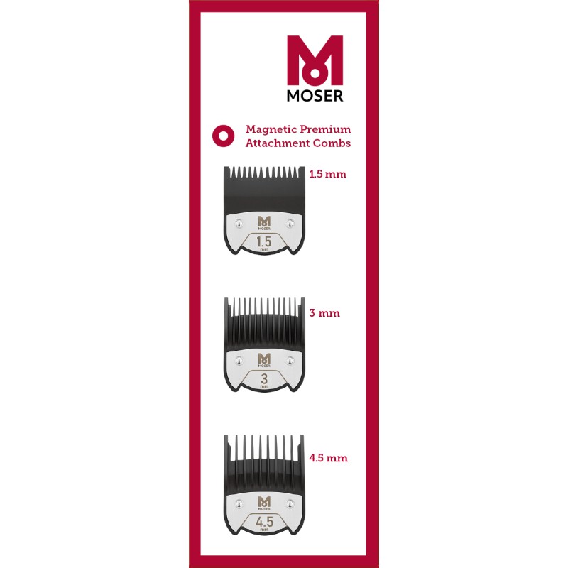 Moser Magnetic Premium Attachment Combs 3 Pack