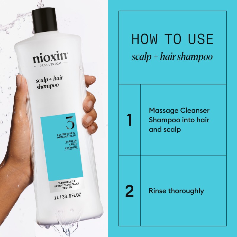 Nioxin System 3 Shampoo for Colored Thinning Hair 1000 ml Nioxin System 3 Shampoo for Colored Thinning Hair 1000 ml