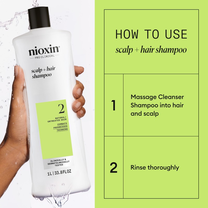 Nioxin System 2 Shampoo for Thinning Hair 1000 ml Nioxin System 2 Shampoo for Thinning Hair 1000 ml