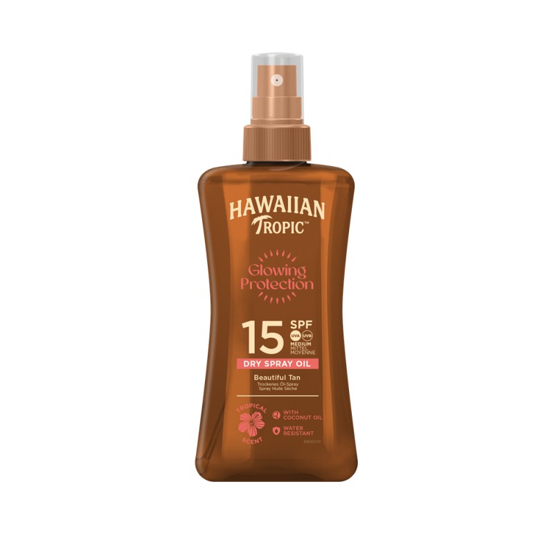 Hawaiian Tropic Glowing Protection Dry Oil Spray SPF15 200 ml