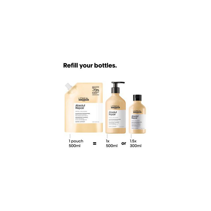 L'Oréal Professionnel Absolut Repair Gold Shampoo Refill 500ml L'Oréal Professionnel Absolut Repair Gold Shampoo Refill 500ml