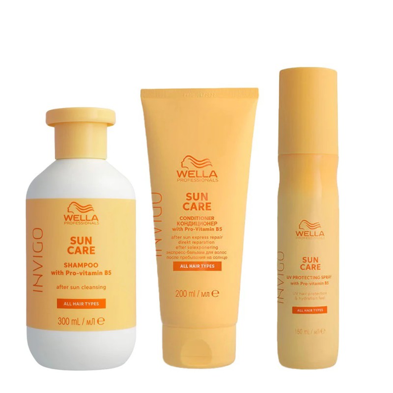 Wella INVIGO Sun Protect Spray 150ml + Sun Hair & Body Shampoo 250ml + Sun Conditioner 200ml
