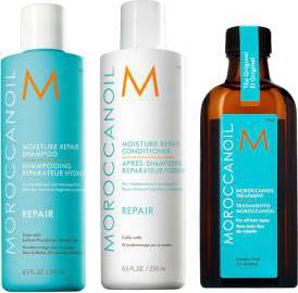 Moroccanoil Moisture Repair Trio – Schampo 250 ml, Balsam 250 ml & Original Oil Treatment 100 ml