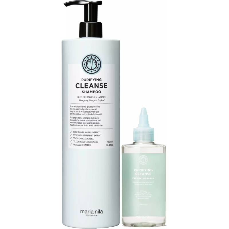 Maria Nila Purifying Cleanse Shampoo 1000 ml + Purifying Cleanse Exfoliating Serum 150 ml