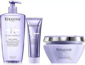 Kérastase Blond Absolu Trio – Bain Lumière 500 ml, Cicaflash & Masque UV